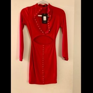 COPY - Fashion Nova Sexy Red Cutout Dress